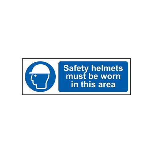 Safety Helmets Must Be Wornin This Area - 1.2 mm Recyclable Pp (600 X 200 Mm)