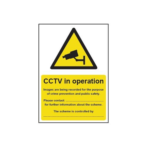 Cctv in Operation Dpacompliant 1.2 mm Recyclable Pp (148 mm X 210 Mm)