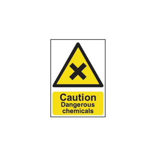 Caution Dangerous Chemicalssign, 1 mm Rigid 1.2 mm Recyclable Pp (148 mm X 210 mm