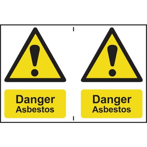 Danger Asbestossapp (150 X 200 Mm) Pack of 4