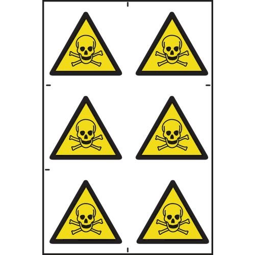 Danger of Death Symbolssapp (100 X 100 Mm) Pack of 6