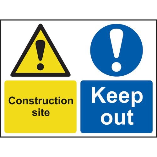 Construction Site Keep Out - Correx (600 X 450mm)