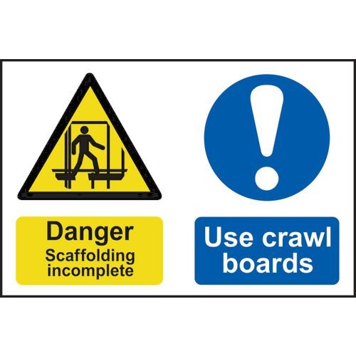 Danger Scaffolding Incomplete Use Crawl Boards - Pp (600 X 400mm)