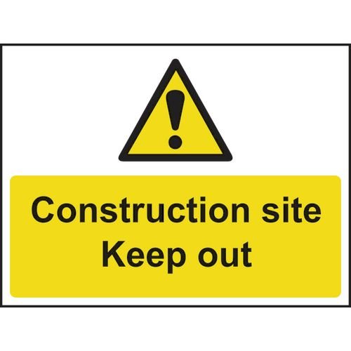 Construction Site Keep Out - 1.2mm Recyclable Pp (600 X 450mm)