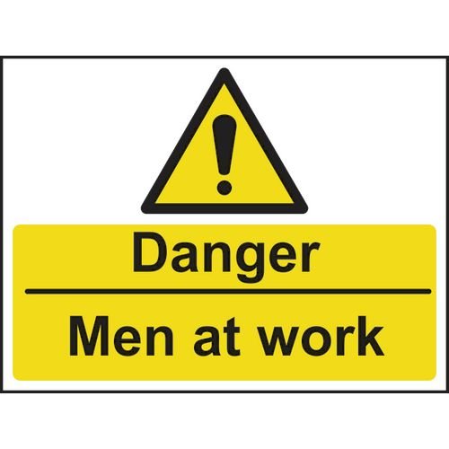Danger Men At Work - 1.2mm Recyclable Pp (600 X 450mm)