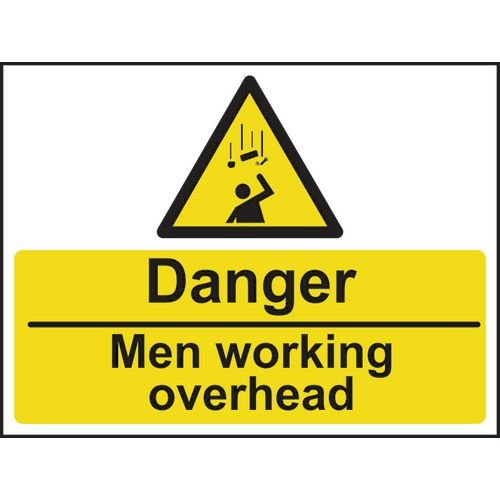 Danger Men Working Overhead - 1.2mm Recyclable Pp (600 X 450mm)
