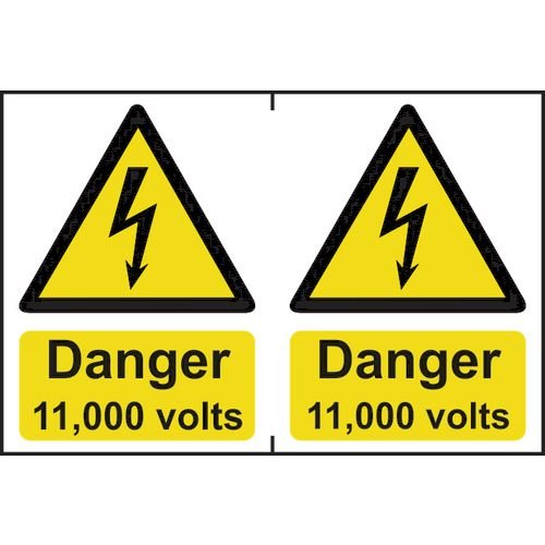 Danger 11000 Volts Sapp (150 X 200mm) Pack Of 2