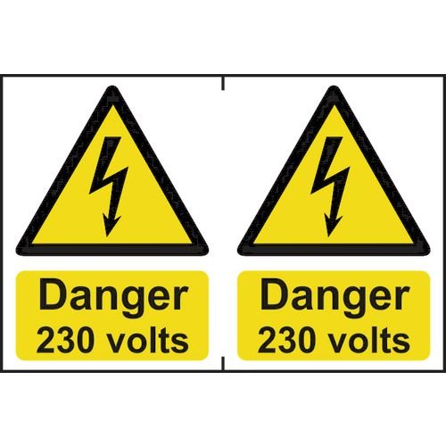 Danger 230 Volts Sapp (150 X 100mm) Pack Of 2