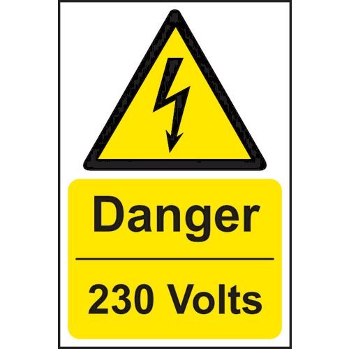 Danger 230 Volts - Sav (200 X 300mm)
