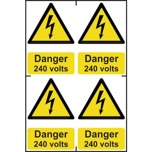 Danger 240 Volts Sapp (100 X 150mm) Pack Of 4