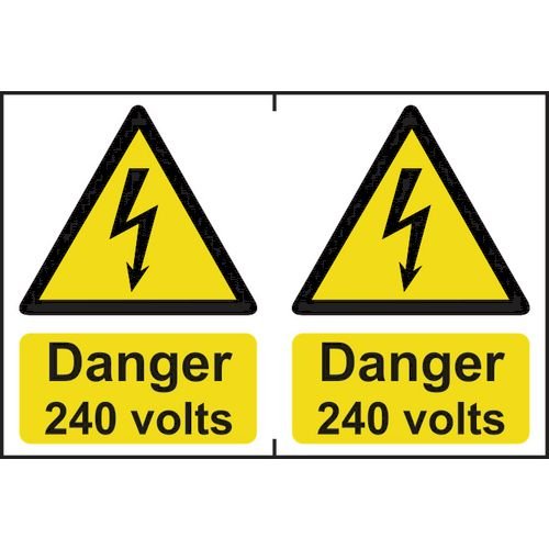Danger 240 Volts Sapp (150 X 200mm) Pack Of 2