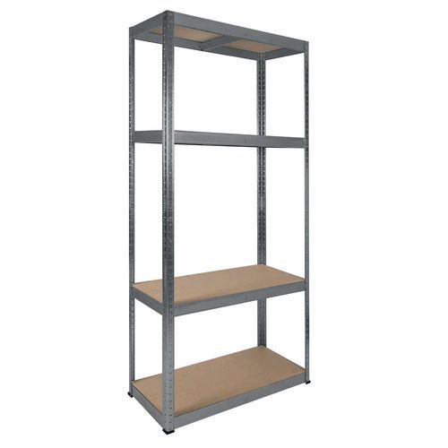 RB BOSS Galvanised botless shelving with MDF shelves - 175kg per shelf