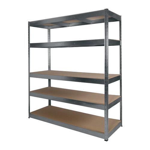 RB BOSS Galvanised botless shelving with MDF shelves - 250kg per shelf