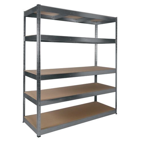 RB BOSS Galvanised botless shelving with MDF shelves - 250kg per shelf