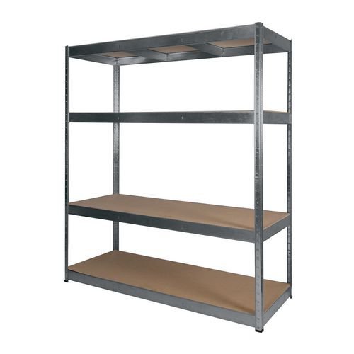 RB BOSS Galvanised botless shelving with MDF shelves - 300kg per shelf