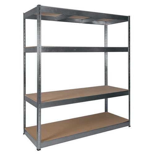 RB BOSS Galvanised botless shelving with MDF shelves - 300kg per shelf