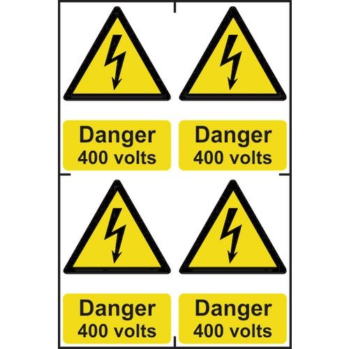 Danger 400 Volts Sapp (100 X 150mm) Pack Of 4