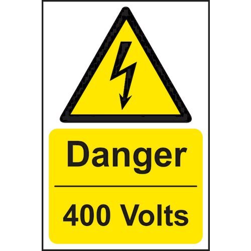 Danger 400 Volts - 1.2mm Recyclable Pp (400 X 600mm)
