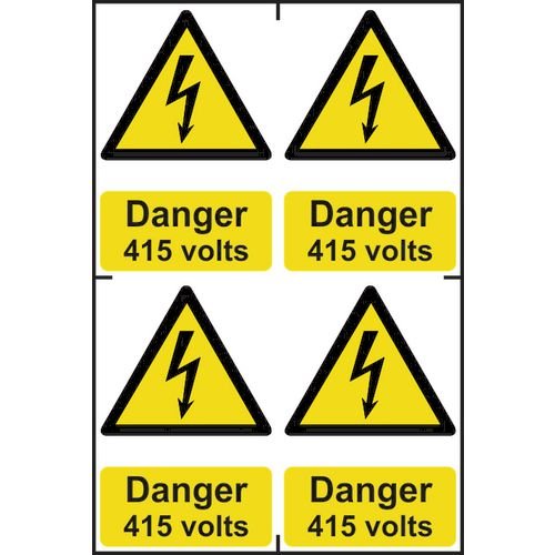 Danger 415 Volts Sapp (100 X 150mm) Pack Of 4