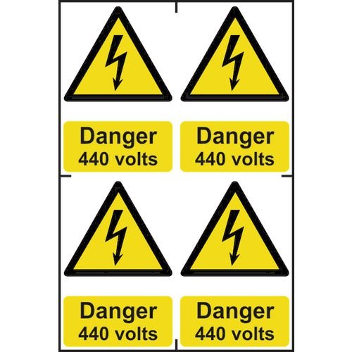 Danger 440 Volts Sapp (100 X 150mm) Pack Of 4