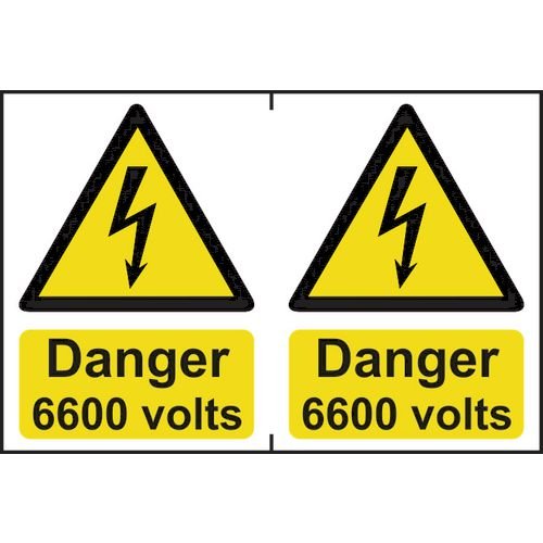 Danger 6600 Volts - Sapp (300 X 200mm)