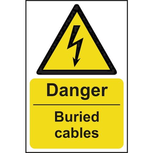 Danger Buried Cables - 1.2mm Recyclable Pp (200 X 300mm)