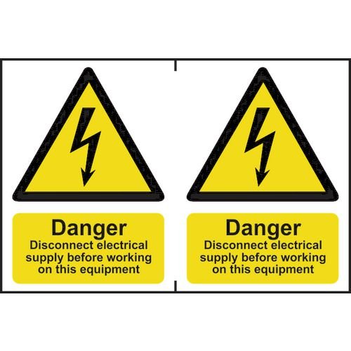 Danger Disconnect Electrical Supply Before Working On This Equipment - Sapp (150 X 200mm) Pack Of 2