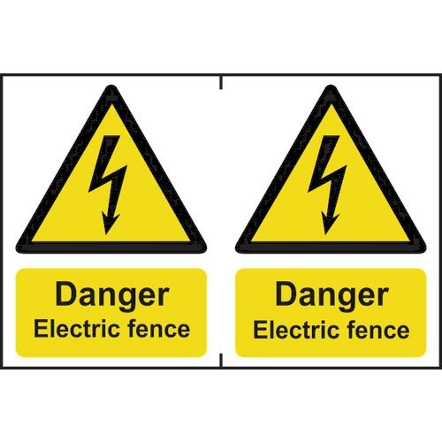 Danger Electric Fence Sapp (150 X 200mm) Pack Of 2