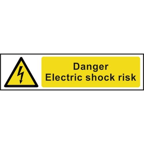 Danger Electric Shock Risk - Sapp (200 X 50mm)