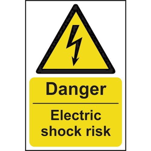 Danger Electric Shock Risk - 1.2mm Recyclable Pp (200 X 300mm)