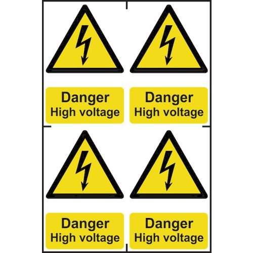 Danger High Voltage Sapp (100 X 150mm) Pack Of 4