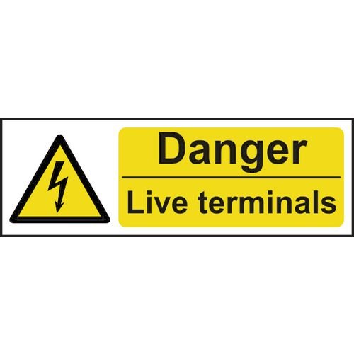 Danger Live Terminals - 1.2mm Recyclable Pp (300 X 100mm)