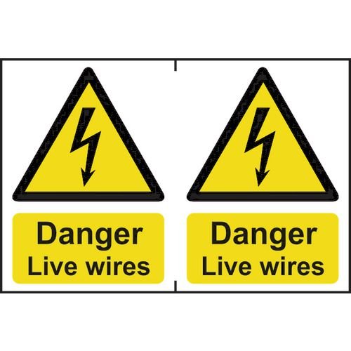 Danger Live Wires Sapp (150 X 200mm) Pack Of 2