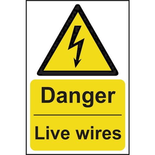 Danger Live Wires - 1.2mm Recyclable Pp (400 X 600mm)