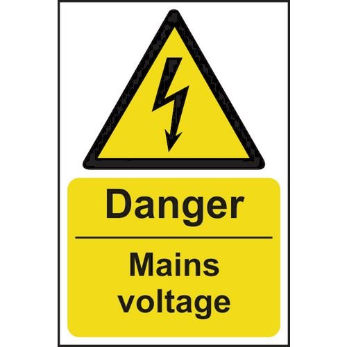 Danger Mains Voltage - 1.2mm Recyclable Pp (400 X 600mm)