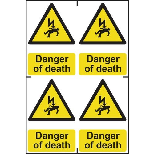 Danger Of Death Sapp (100 X 150mm) Pack Of 4