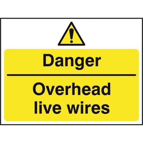Danger Overhead Live Wires - 1.2mm Recyclable Pp (600 X 450mm)