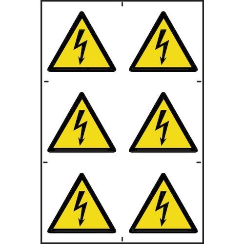 Electrical Hazard Symbols - Sapp (100 X 100mm) Pack Of 6