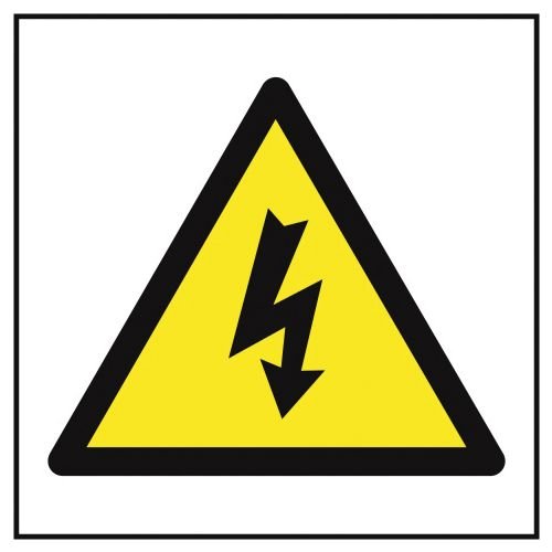 Hazard Warning Electrical Symbol - 1.2mm Recyclable Pp (400 X 400mm)