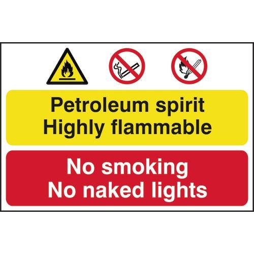 Petroleum Spirit / No Smoking Or Naked Lights - Pp (600 X 400mm)