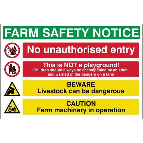 Farm Safety Notice - 1.2mm Recyclable Pp (400 X 600mm)