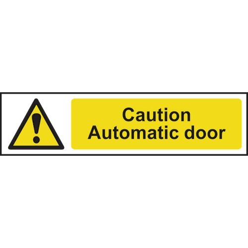 Caution Automatic Door - Sapp (200 X 50mm)