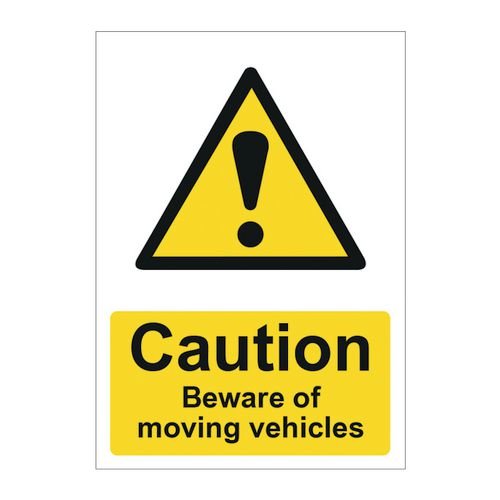 Caution Beware Of Moving Vehicles - 1.2mm Recyclable Pp (297 X 420mm)