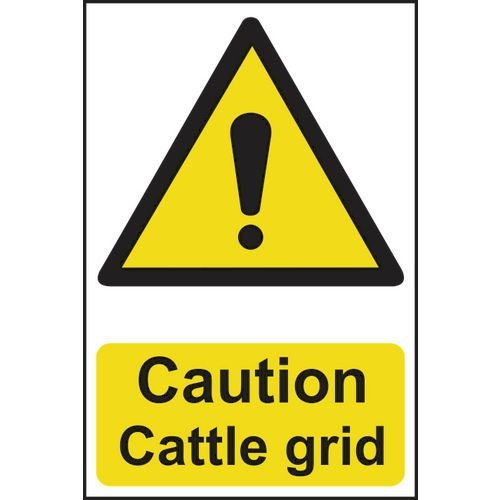 Caution Cattle Grid - Corex (200 X 300mm)