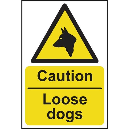 Caution Loose Dogs - 1.2mm Recyclable Pp (200 X 300mm)