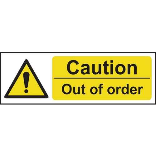 Caution Out Of Order - 1.2mm Recyclable Pp (300 X 100mm)