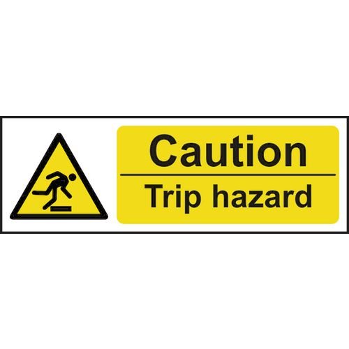 Caution Trip Hazard - 1.2mm Recyclable Pp (600 X 200mm)