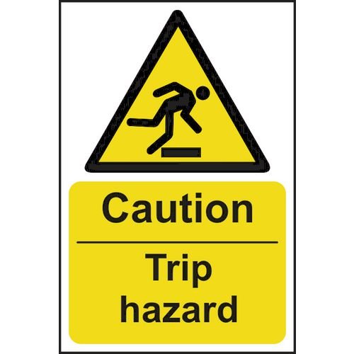 Caution Trip Hazard - 1.2mm Recyclable Pp (600 X 450mm)