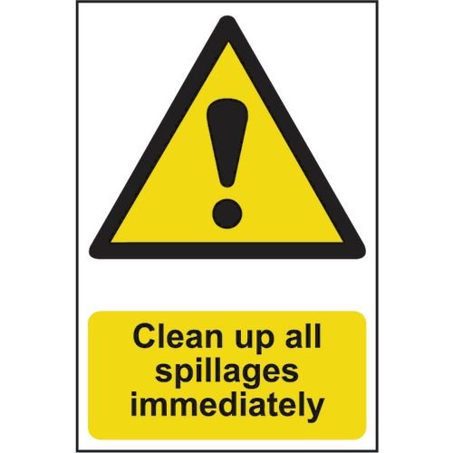 Clean Up All Spillages Immediately - Sapp (200 X 300mm)