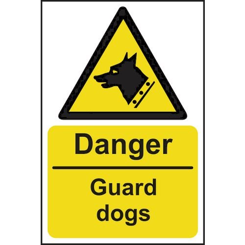 Danger Guard Dogs - 1.2mm Recyclable Pp (200 X 300mm)